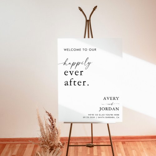 Minimalist Wedding Welcome Sign  Modern Welcome