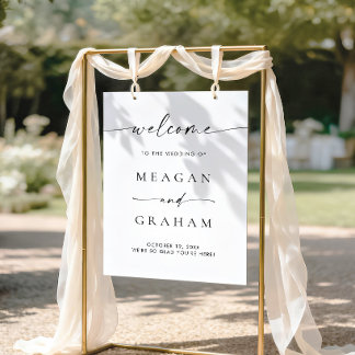 Minimalist Wedding Welcome Sign Reception Entrance