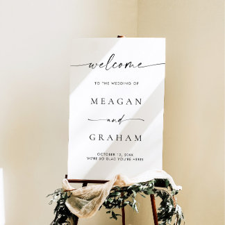Minimalist Wedding Welcome Sign Reception Entrance