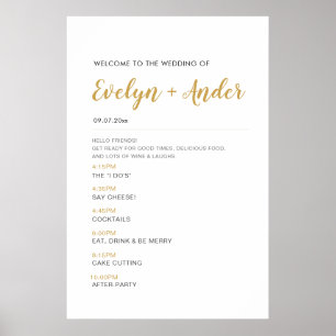 Minimalist Wedding Welcome & Timeline Program Poster