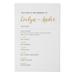 Minimalist Wedding Welcome & Timeline Program Sign