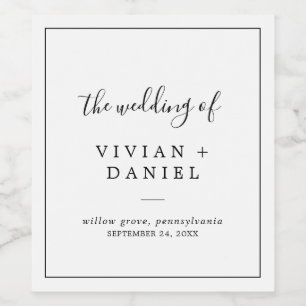 Minimalist Wedding Wine Label