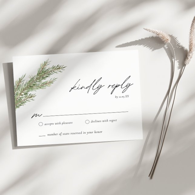 Minimalist Wedding Winter RSVP Enclosure Card (Creator Uploaded)