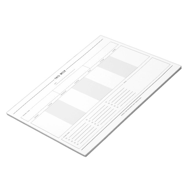 Minimalist Weekly Planner, 8.5" x 11" Notepad (Angled)
