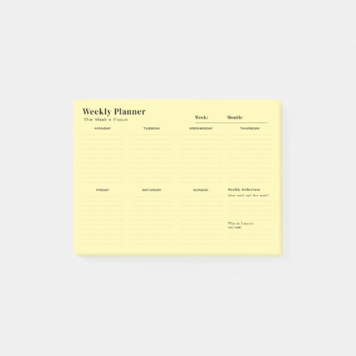 Minimalist Weekly Planner Notepad