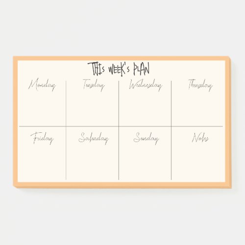 Minimalist Weekly Planner Post_it Notes
