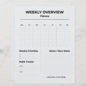 Minimalist Weekly Planner | To Do List organized (Front/Back)