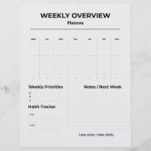 Minimalist Weekly Planner | To Do List organized (Front)