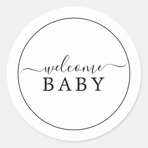 Minimalist Welcome Baby Shower Sticker