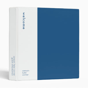 Minimalist Welcome Guest Information Guide Book 3 Ring Binder
