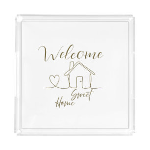 Minimalist Welcome Home Client Appreciation Acrylic Tray
