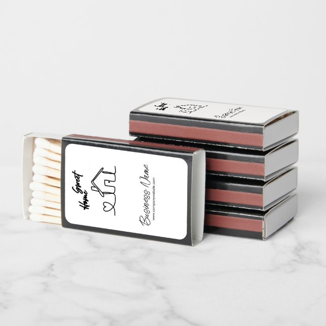 Minimalist Welcome Home Client Appreciation Matchboxes (Stacked)