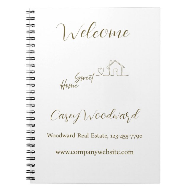 Minimalist Welcome Home Client Appreciation Notebook (Front)