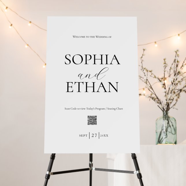 Minimalist Welcome Sign with QR Code (In Situ (Stand))