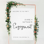 Minimalist Welcome to Our Engagement Sign<br><div class="desc">Elegant simple welcome sign will be great for engagement celebration. Sign can be personalized with the bride's and groom's names,  date and place of event or any other details. You can also change font and background colors,  or add couple's photo or any other image to the background.</div>