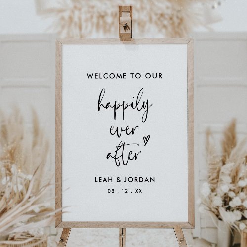 Minimalist Welcome To Our Happily Ever After Sign