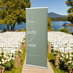 Minimalist Welcome To Our Wedding Sage Green Sign