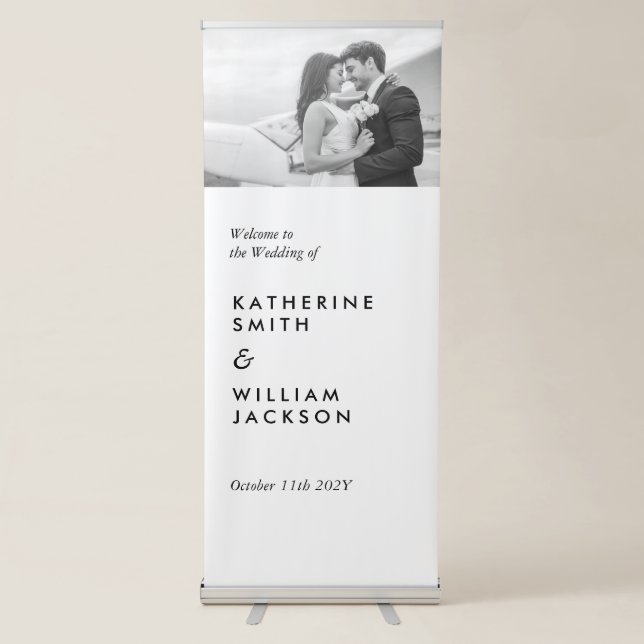 Minimalist Welcome Wedding Sign with Picture  (Front)