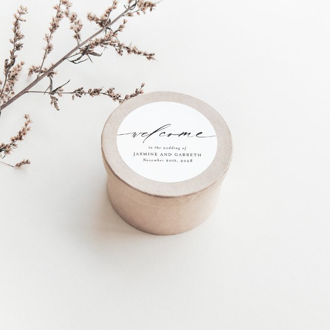 Minimalist Welcome Wedding Sticker & Label (Creator Uploaded)