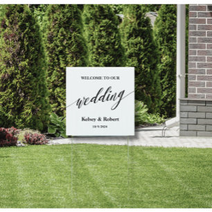 Minimalist Welcome Wedding Yard Sign