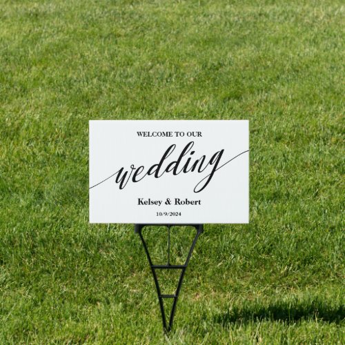 Minimalist Welcome Wedding Yard Sign