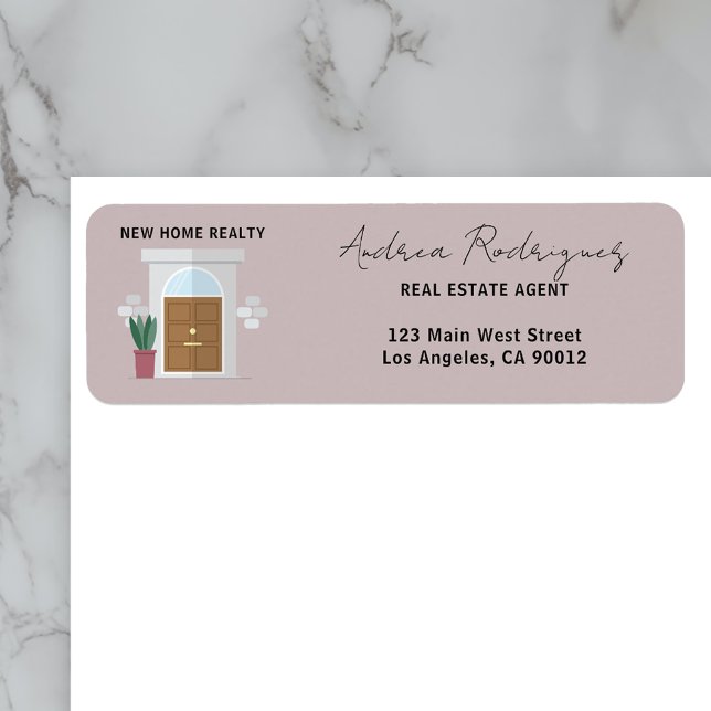 Minimalist Welcoming Front Door Real Estate Agent Label (Creator Uploaded)