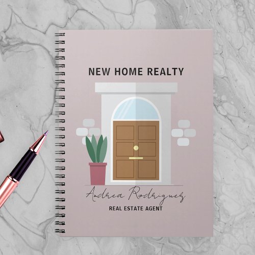 Minimalist Welcoming Front Door Real Estate Agent Notebook