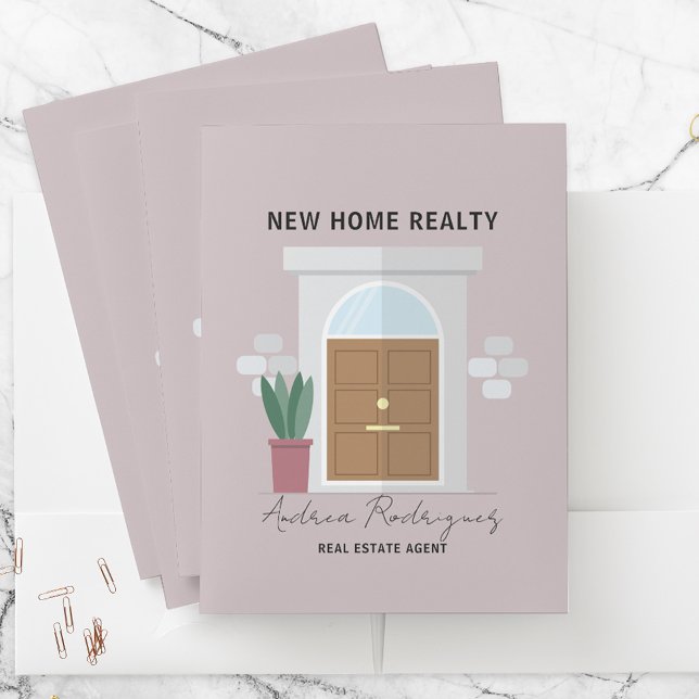 Minimalist Welcoming Front Door Real Estate Agent Pocket Folder (Creator Uploaded)