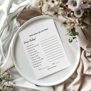 Minimalist well wishes for the baby shower game invitation
