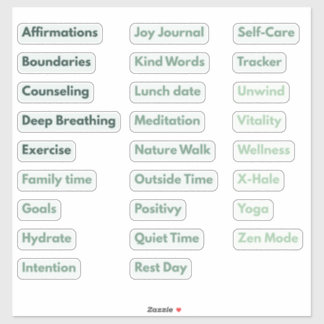 Minimalist Wellness and Self Care Planner Stickers