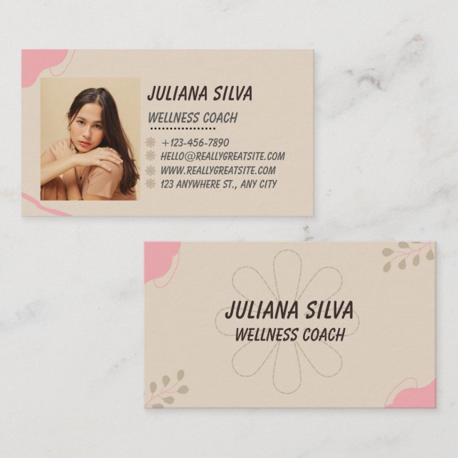 Minimalist Wellness Coach Custom Business Card (Front/Back)