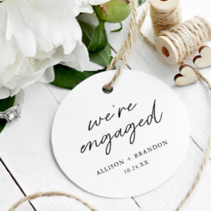 Minimalist We're Engaged Engagement Party Decor Favor Tags