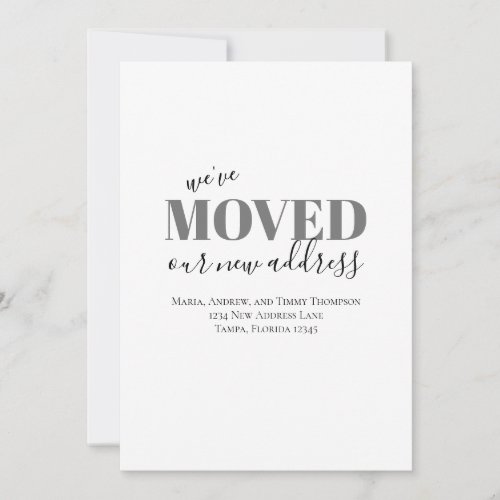 Minimalist Weve Moved Simple Moving Announcement