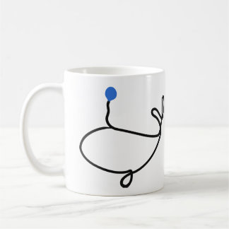 Minimalist Whale One Line Art with Blue Water Drop Coffee Mug