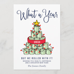 Minimalist What a Year Christmas Greeting Holiday Card