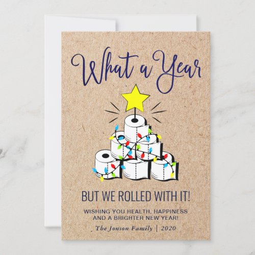 Minimalist What a year Christmas Greeting Holiday Card