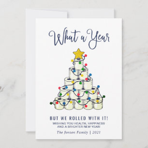 Minimalist What a Year Christmas Greeting Holiday Card