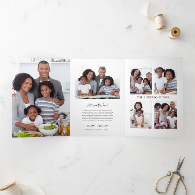 Minimalist What A Year Tri-Fold Holiday Card (Inside)