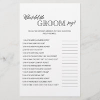 Minimalist what did groom say bridal shower game