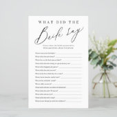 Minimalist what did the bride say game | Zazzle