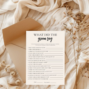 Minimalist What Did The Groom Say Bridal Shower Invitation
