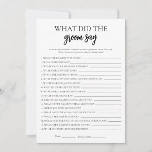 Minimalist What Did The Groom Say Bridal Shower Invitation