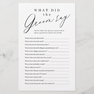 Minimalist what did the groom say game