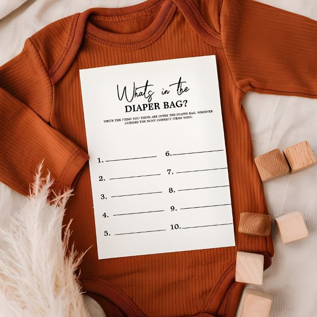  Minimalist whatin the bag Baby showr game Card (Creator Uploaded)
