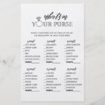 Minimalist what's in your purse bridal shower game flyer<br><div class="desc">Enjoy your bridal shower with these simple and cute games. Check out our collection for more bridal shower games in the same style. Please note that these games are not editable.</div>
