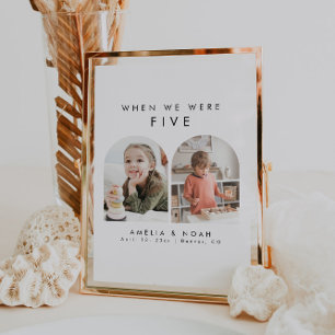 Minimalist When We Were Age Photo Table Number