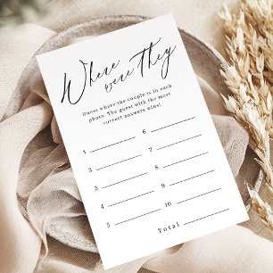 Minimalist where were they bridal shower game