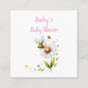 Minimalist Whimsical Bee Baby Shower Enclosure Card