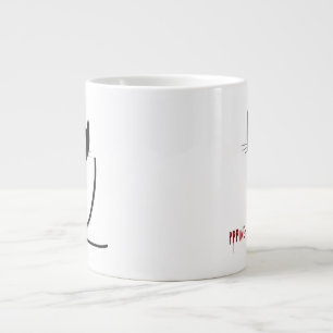 Minimalist Whimsical Black Cat Giant Coffee Mug