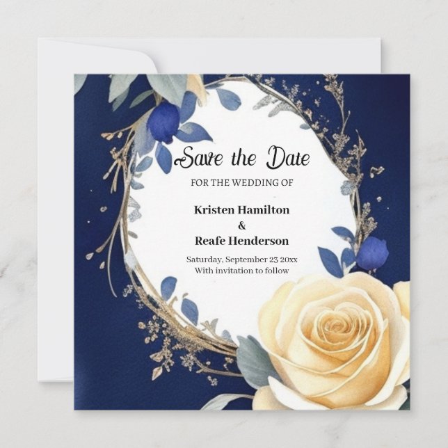Minimalist Whimsical Rustic Wedding Save The Date (Front)